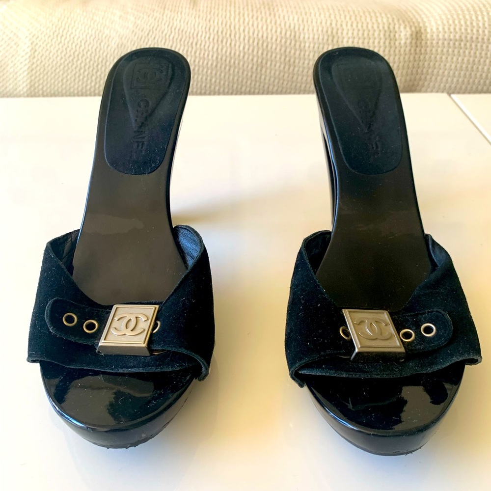 Chanel black sandals